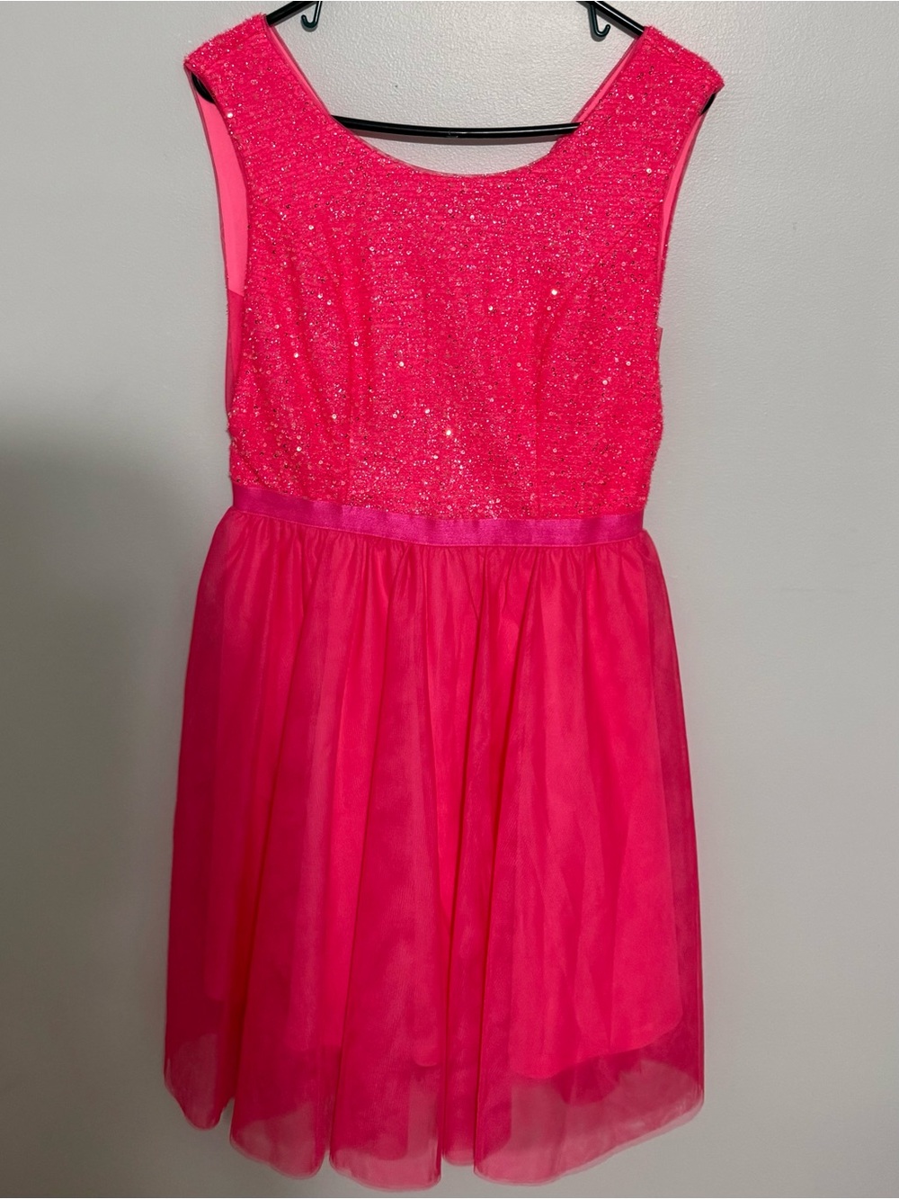 Women' Sparkle Bodice Pink Party Dress